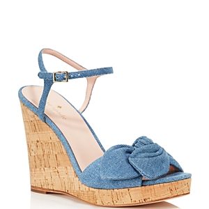 kate spade new york Women's Janae Chambray Platform Wedge Sandals