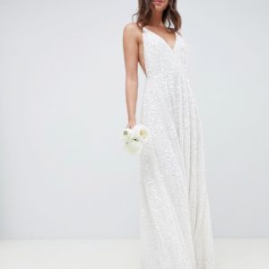 ASOS EDITION sequin cami wedding dress - Multi