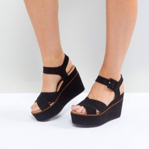 ASOS TORY Wedge Sandals - Black