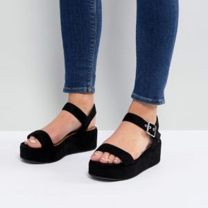 ASOS TOUCAN Wedge Sandals - Black