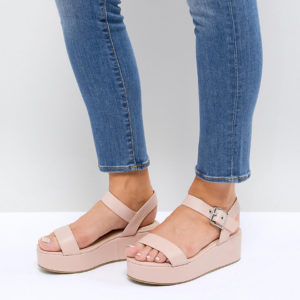 ASOS TOUCAN Wide Fit Wedge Sandals - Beige