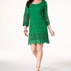 Alfani Crochet-Trim Illusion Dress, Created for Macy's