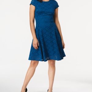 Alfani Lace Fit & Flare Dress, Created for Macy's