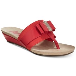 Anne Klein Sport Imperial Thong Wedge Sandals, Created for Macy's