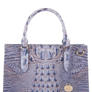 Brahmin Small Camille Embossed Leather Satchel - Blue