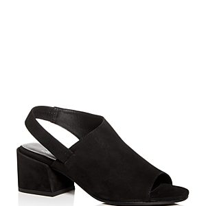 Eileen Fisher Women's Tumbled Nubuck Leather Slingback Block-Heel Sandals