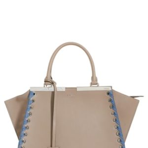 Fendi 3Jours Calfskin Leather Shopper - Grey