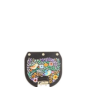 Furla My Play Interchangeable Metropolis Fiona Laser-Cut Floral Print Leather Flap