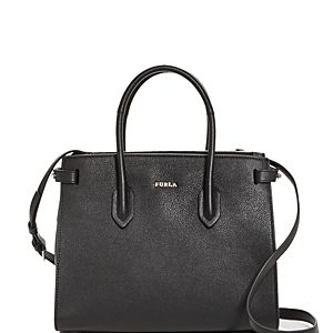 Furla Pin Small East/West Embossed Leather Satchel