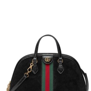 Gucci Ophidia Suede Dome Satchel - Black