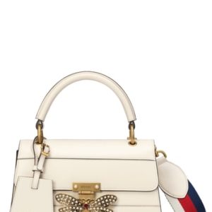 Gucci Queen Margaret Top Handle Leather Satchel - White