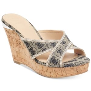 Guess Eleonora Platform Wedge Slide Sandals Women's Shoes