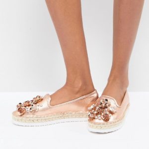 Head Over Heels By Dune Elbie Trim Flatform Espadrilles - Pink