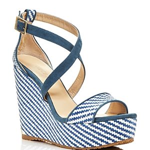 Jimmy Choo Women's Portia 120 Striped Platform Wedge Sandals