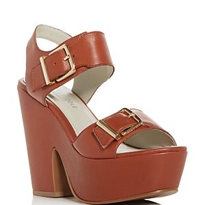 Kenneth Cole Women's Shayla Leather Platform Wedge Sandals