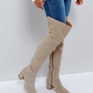 Office Krown Suede Over The Knee Boots - Gray