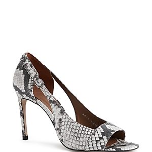 Reiss Women's Ellen Open Toe Snakeskin-Embossed Leather High-Heel Sandals