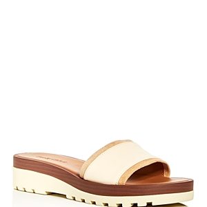 See by Chloe Women's Leather Wedge Platform Slide Sandals