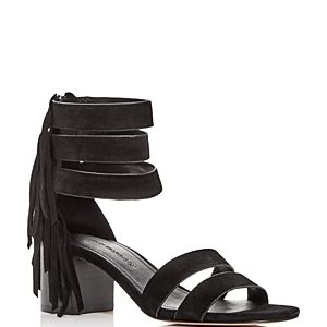 Sigerson Morrison Women's Ran Fringed Suede Block-Heel Sandals