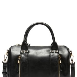 Sole Society Zypa Faux Leather Barrel Satchel - Black