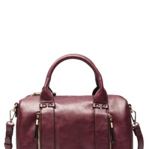 Sole Society Zypa Faux Leather Barrel Satchel - Red