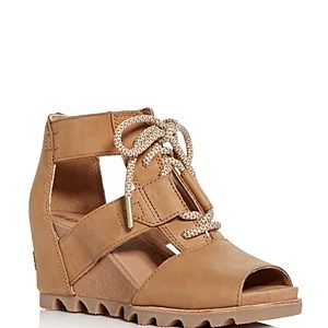 Sorel Women's Joanie Leather Platform Wedge Sandals