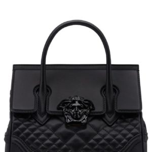 Versace Tribute Palazzo Empire Medium Leather Satchel - Black