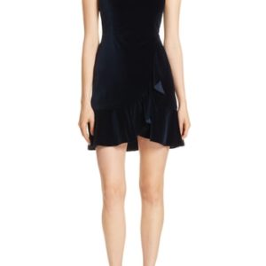 Women's Alice + Olivia Enid Ruffled Velvet Minidress