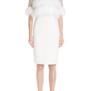 Women's Badgley Mischka Feather Cocktail Dress