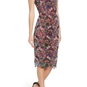 Women's Bronx And Banco Maria Embroidered Strapless Cocktail Sheath