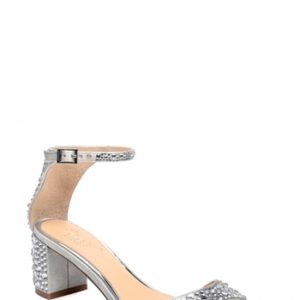 Women's Jewel Badgley Mischka Crystal Block Heel Sandal, Size 5 M - Metallic