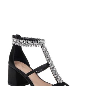 Women's Jewel Badgley Mischka Janica Block Heel Sandal, Size 5 M - Black