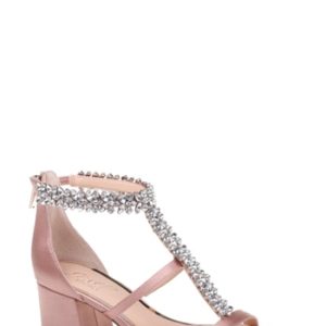 Women's Jewel Badgley Mischka Janica Block Heel Sandal, Size 5 M - Pink