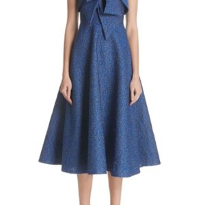 Women's Lela Rose Pebble Brocade Fit & Flare Dress