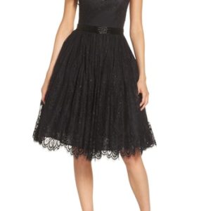 Women's MAC Duggal Sweetheart Neck Lace Party Dress