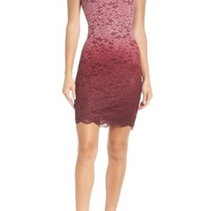 Women's Sequin Hearts Ombre Lace Cocktail Dress