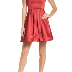 Women's Sequin Hearts Satin Removable Strap Party Dress