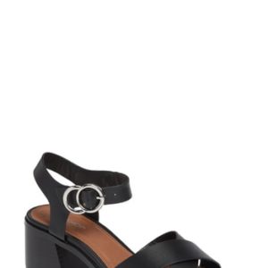 Women's Topshop Deedee Block Heel Sandal, Size 4.5US / 35EU M - Black