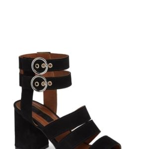 Women's Topshop Nina Multi Strap Block Heel Sandal, Size 5.5US / 36EU M - Black