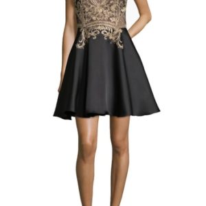 Women's Xscape Embroidered Mikado Party Dress