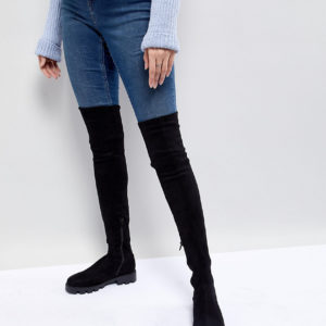 ASOS KOREY Flat Over The Knee Boots - Black