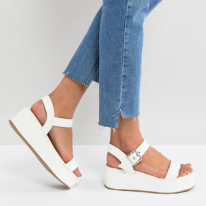 ASOS TOUCAN Wedge Sandals - White