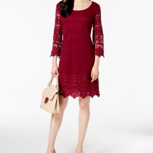 Alfani Crochet-Trim Illusion Dress, Created for Macy's