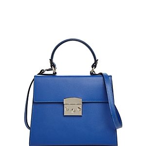 Aqua Top Handle Leather Satchel - 100% Exclusive