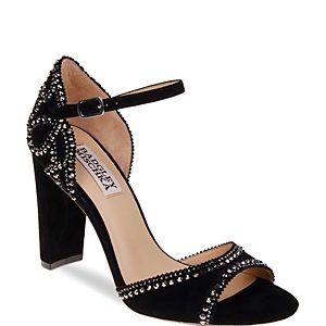 Badgley Mischka Kelly Embellished Suede High-Heel Sandals