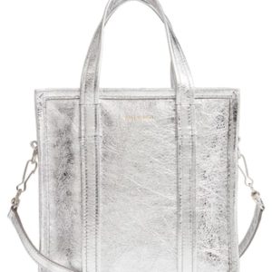 Balenciaga Extra Small Bazar Metallic Lambskin Leather Shopper - Metallic