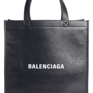 Balengciaga Logo Market Leather Shopper - Black