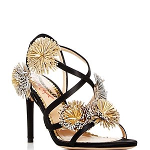 Charlotte Olympia Women's Embellished Satin Slingback High-Heel Sandals