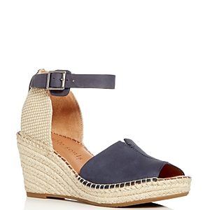 Gentle Souls Charli Nubuck Leather Ankle Strap Platform Wedge Sandals