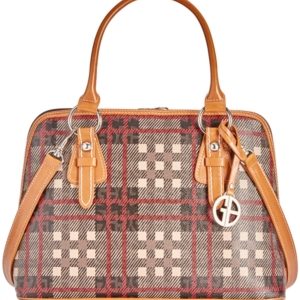 Giani Bernini Plaid Block Signature Dome Satchel, Created for Macy's